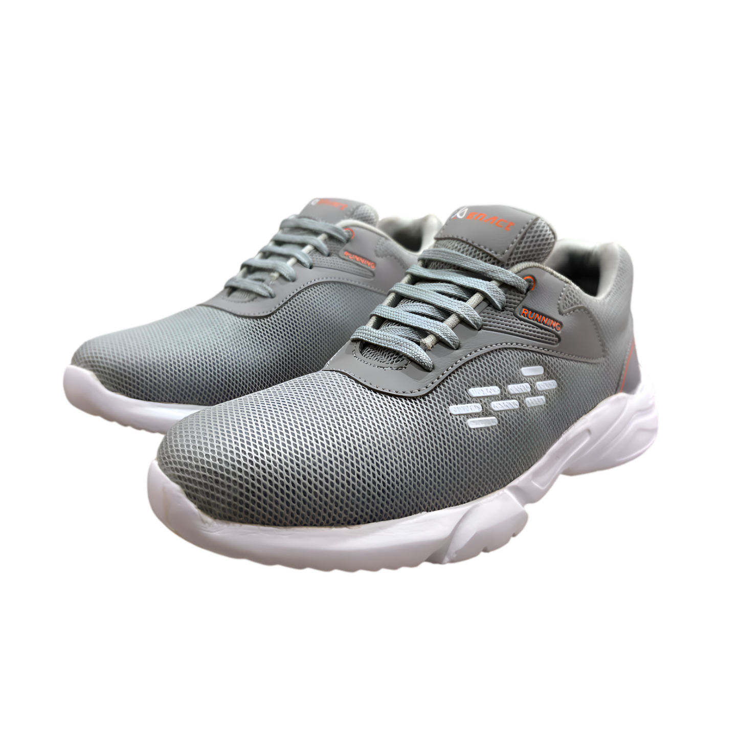 Enact REMI Grey Lace-Up Sport Shoes featuring EVA sole and breathable mesh material