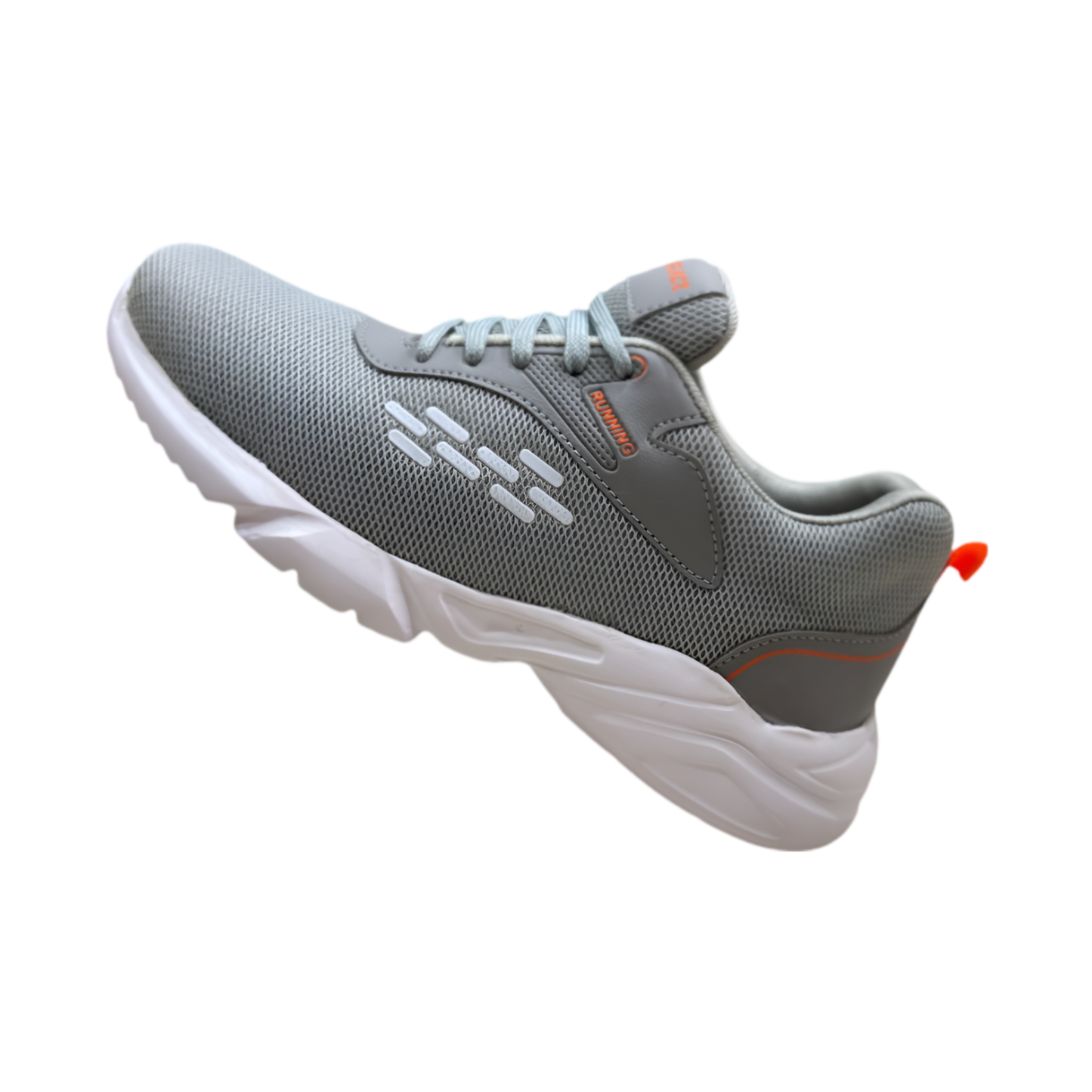 Lightweight grey lace-up shoes for walking, running, and daily use