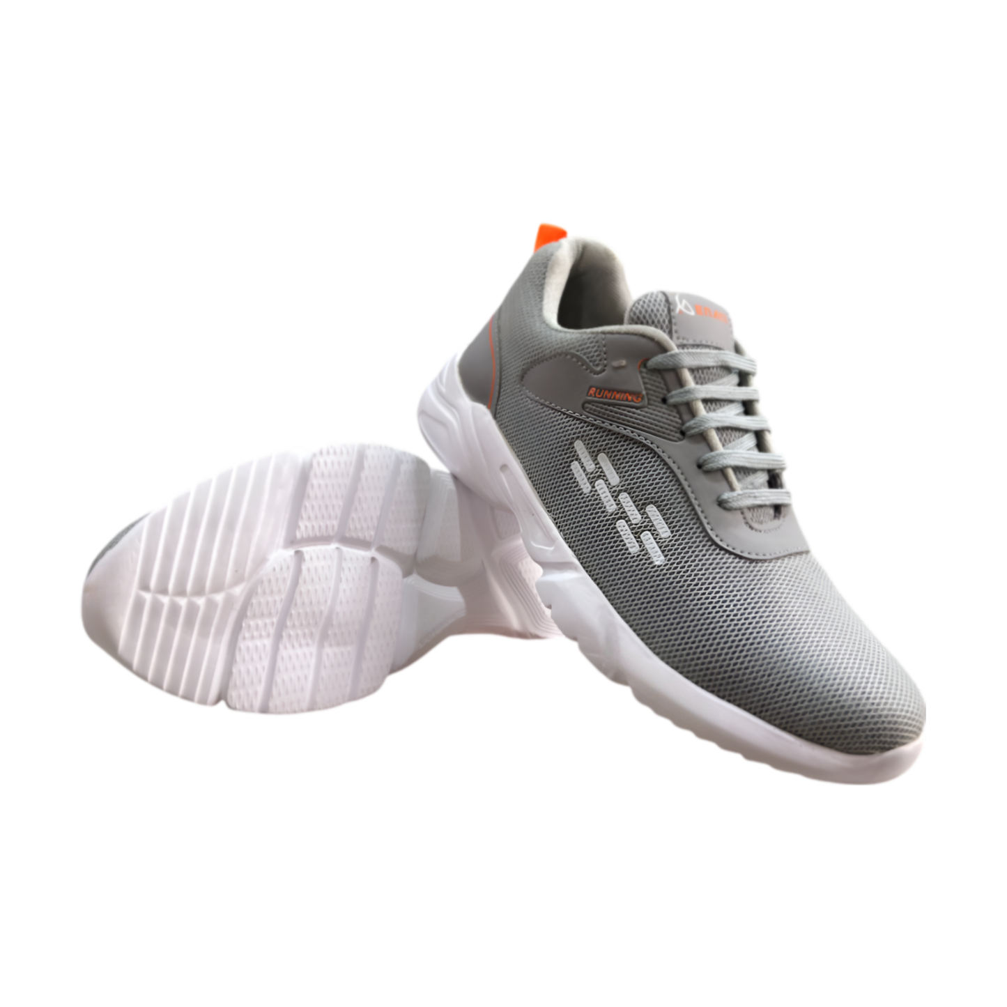 Grey lace-up shoes perfect for active lifestyles, crafted with high-performance materials
