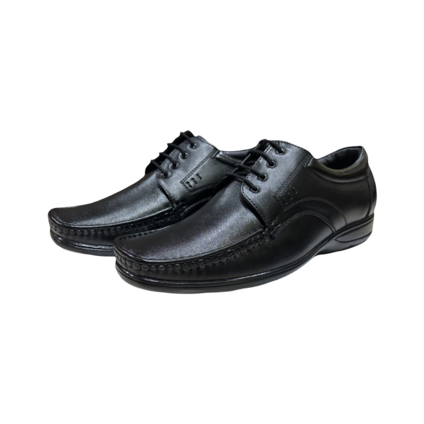 EnAct BAGHEERA Black Genuine Leather Lace-Up Shoes for men, designed for formal occasions, office wear, and parties