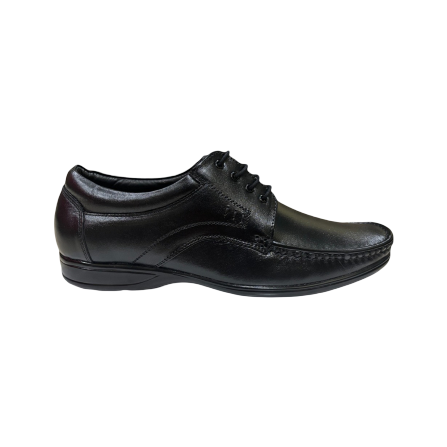 Durable and comfortable black lace-up shoes crafted from premium leather for men and boys.