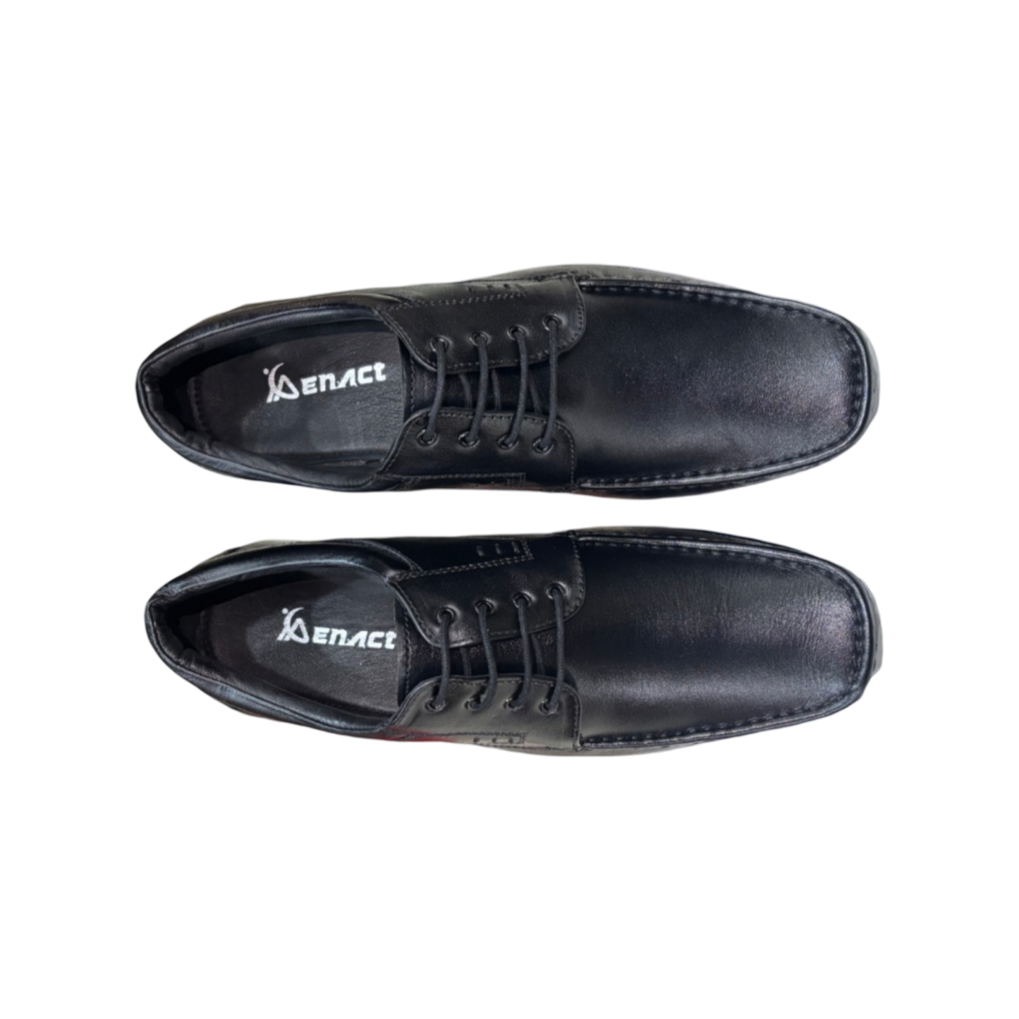 EnAct BAGHEERA Black Genuine Leather Lace-Up Shoes for men, designed for formal occasions, office wear, and parties