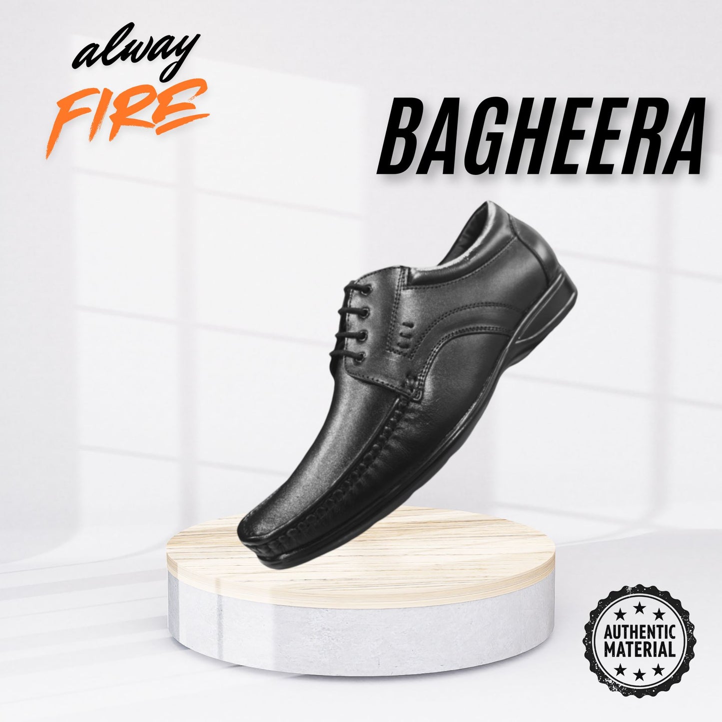 EnAct BAGHEERA Black Genuine Leather Formal Shoes – Timeless Style for Men & Boys