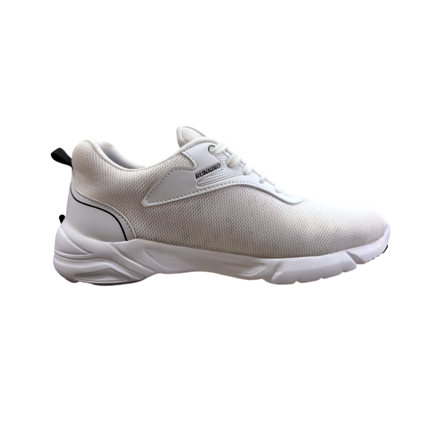 Men's White Sports Shoes with Lace-Up design - Perfect for Walking and Jogging