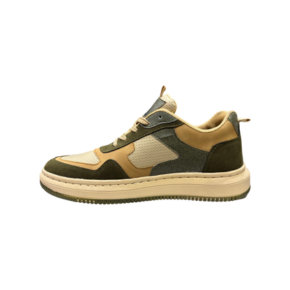 Lightweight casual shoes for men in army green with a sturdy polyurethane upper and AirMix sole.