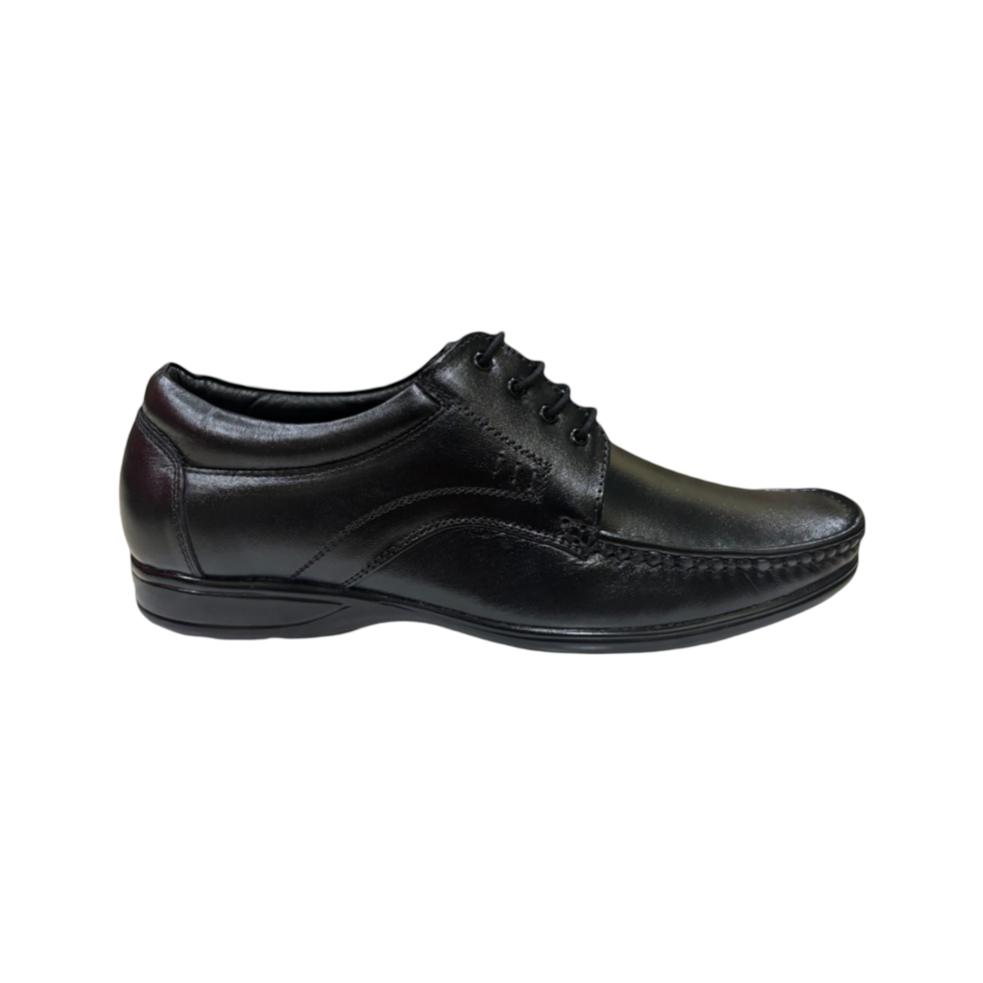 Durable and comfortable black lace-up shoes crafted from premium leather for men and boys.