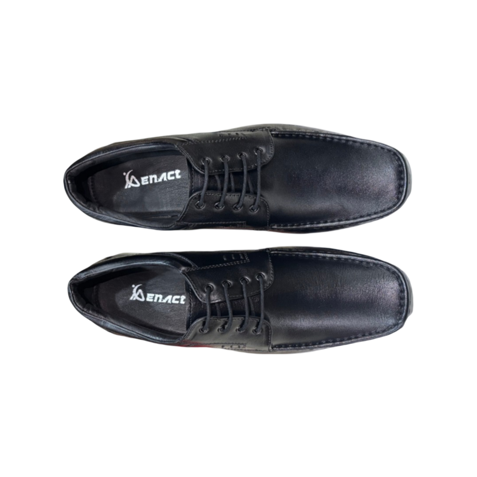 EnAct BAGHEERA Black Genuine Leather Lace-Up Shoes for men, designed for formal occasions, office wear, and parties