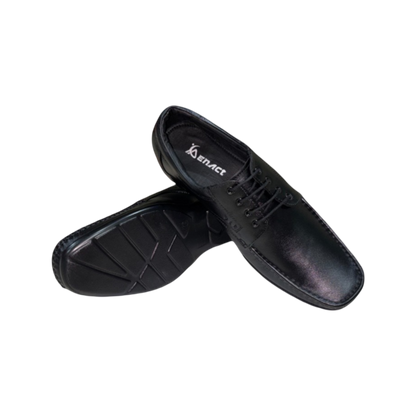 "Black formal shoes for men, featuring a lace-up design and high-quality leather.