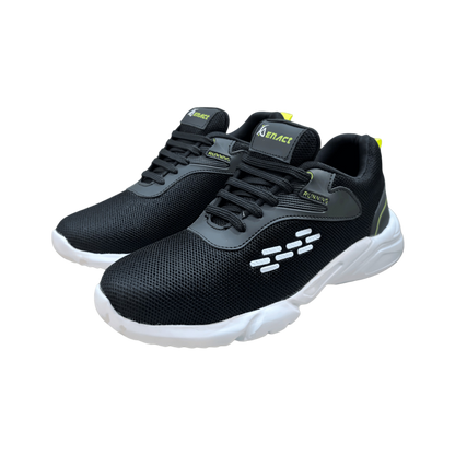Enact REMI Black Lace-Up Sport Shoes with durable EVA sole for maximum comfort