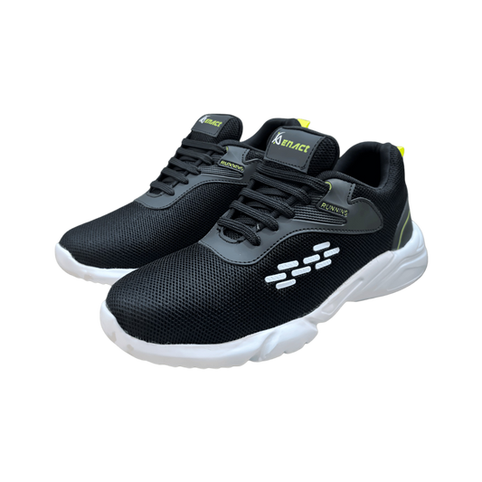 Enact REMI Black Lace-Up Sport Shoes with durable EVA sole for maximum comfort