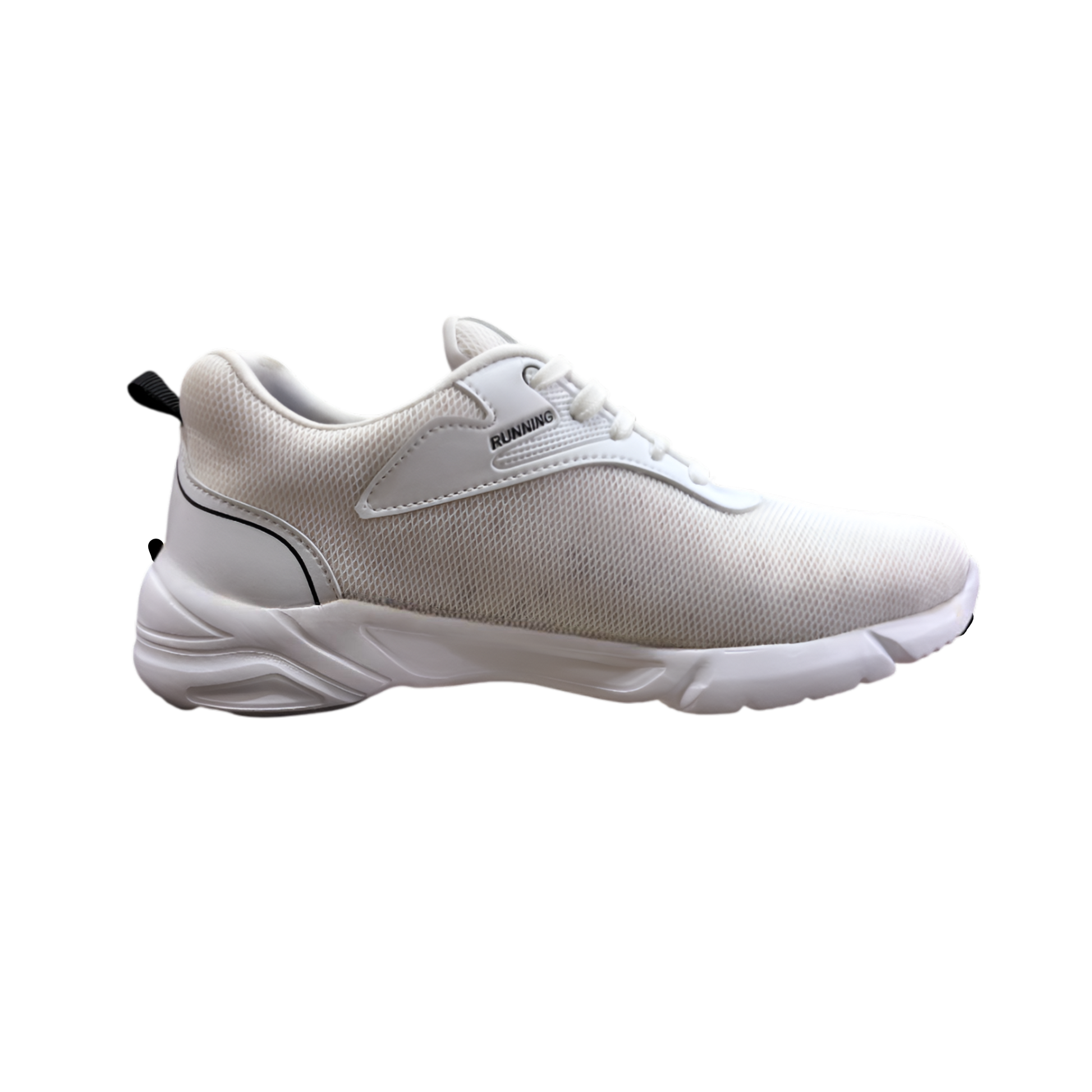 Men's White Sports Shoes with Lace-Up design - Perfect for Walking and Jogging