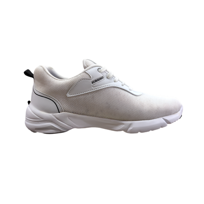 Men's White Sports Shoes with Lace-Up design - Perfect for Walking and Jogging